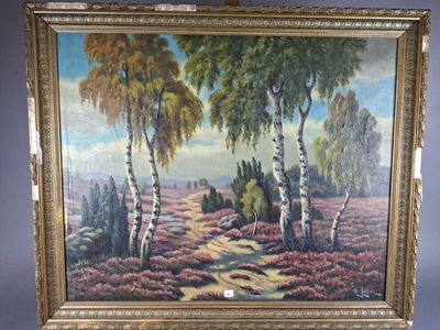 ECOLE MODERNE : A. LECOL Paysage aux bruyères