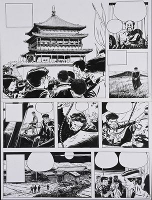 an image of a black and white comic strip with a picture of a man and a woman