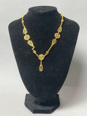 Collier en or jaune filigrané 750 millièmes (18 carats) - Photo 1
