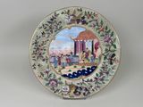 l'image d'une assiette décorative sur laquelle figure une peinture