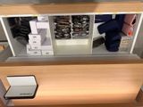 a display case with a bunch of items in it
