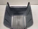 a close up of a gray plastic tray on a table