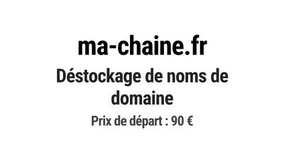 Nom de domaine ma-chaine.fr. Catégorie: Média et communicati…