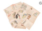 a pile of old children ' s books on a white surface