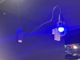 a light that is on on the wall in the room