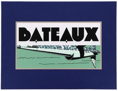 Logo « bateauxx » sur fond bleu avec un fond blanc
