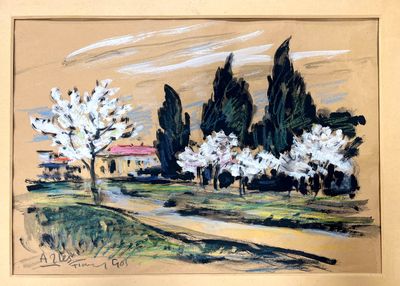 François GOS (1880-1975). Printemps à Arles.