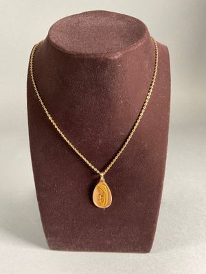 Chaîne de cou en or jaune 18K ornée d'une médaille religieus…