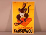 an old poster of a rat riding a skateboard on top of a ramp