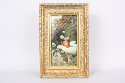 a picture of a painting of a woman and a child
