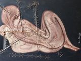 une peinture représentant une femme assise sur une chaise