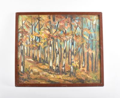 Paul PETIT (1915-2003) La forêt en automne Huile sur toile s…