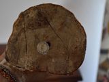 a person holding a piece of wood in their hand