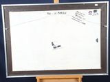 a picture of an easel with a drawing on it