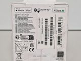 an image of the back of a white box with a black sticker on it