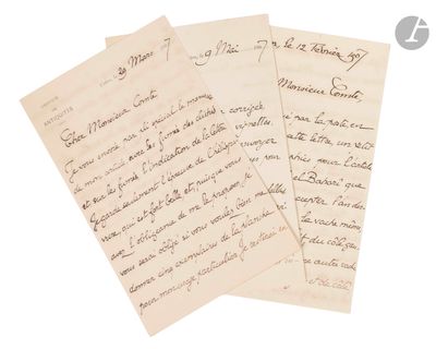 ÉGYPTOLOGIE. Gaston MASPÉRO (1846-1916). 5 L.A.S., 1904-1908…