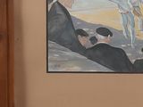 a painting of a group of men playing a game of baseball