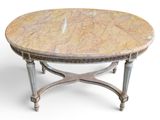 an image of a marble top coffee table with a metal base