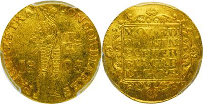 une pièce d'or portant l'image d'un homme
