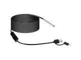 a close up of a cable connected to a charger on a white background
