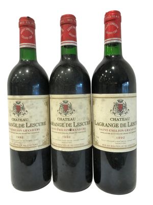 3 bouteilles CHÂTEAU LAGRANGE DE LESCURE, Saint-Emilion gran…