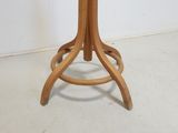 an image of a wooden stool with a wooden seat