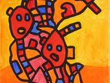 an image of a painting of a man riding a horse in the desert
