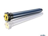 un gros plan d'un cylindre bleu orné d'une étoile jaune