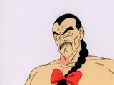 cellule d'animation représentant un homme aux cheveux longs portant un nœud papillon