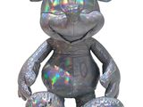 mickey mouse silver foil balloon with a message on it ' s chest