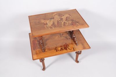 Émile GALLE (1846-1904) : table à thé à deux plateaux rectan… - Photo 1