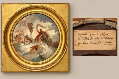 deux tableaux représentant des anges et une plaque accrochée au mur