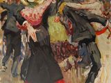 an image of a painting of a couple dancing in a crowd