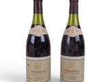 deux bouteilles de vin posées l'une à côté de l'autre sur une surface blanche