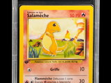 a close up of a pokemon card with a picture of a dinosaur