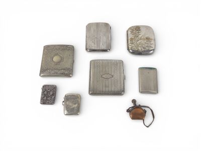 Etui à cigarettes en argent à décor guilloché et décor canne… - Photo 1