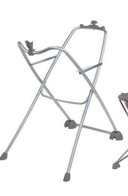a folding chair and a folding stool on a white background