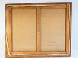 une vieille photo représentant un cadre en bois avec une image à l'intérieur