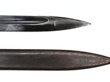 two different types of knives on a white background