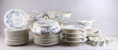 a lot of plates and cups on the table