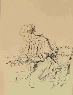 VLADIMIR MAKOVSKY (1846–1920) Woman Reading