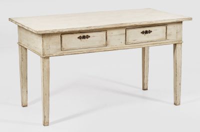 an image of a small table with two drawers