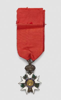 an image of a red ribbon with a star on it
