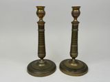 pair of antique brass candlesticks