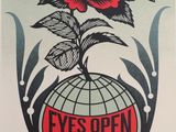 an image of a poster with a rose on top of a globe