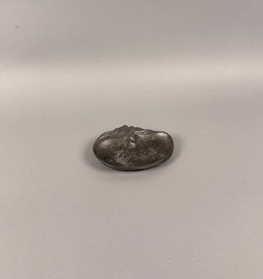 une image représentant un objet argenté sur une surface blanche