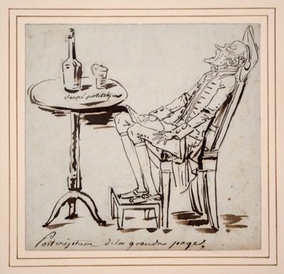 École française, vers 1800 Caricature : Le soupé politique - Photo 1