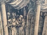 a picture of a drawing of a man on a throne