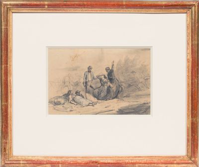 une image représentant un dessin d'un homme et d'une femme assis par terre
