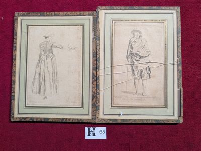 Réunion de 2 gravures - Dim. À vue 15 x 9,5 et 15 x 9 cm - A…